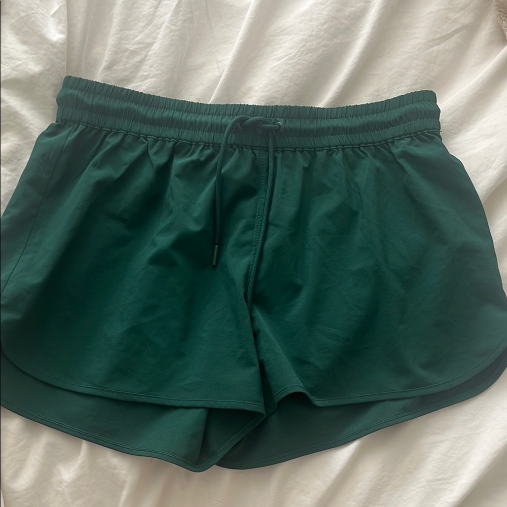 TNA Dark Green Running Shorts with Drawstring